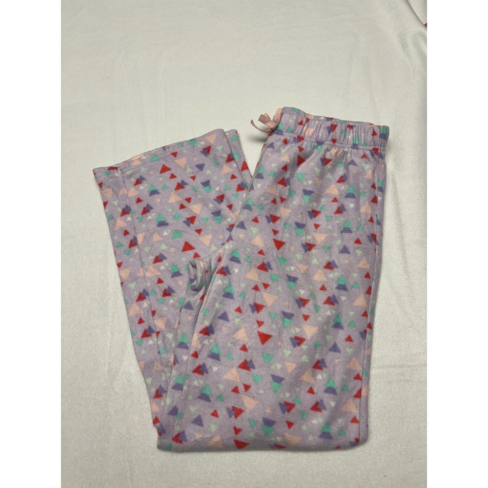 Cozy Fleece Eddie Bauer Kids Large 14/16 Purple Triangle Print Pajama Pants